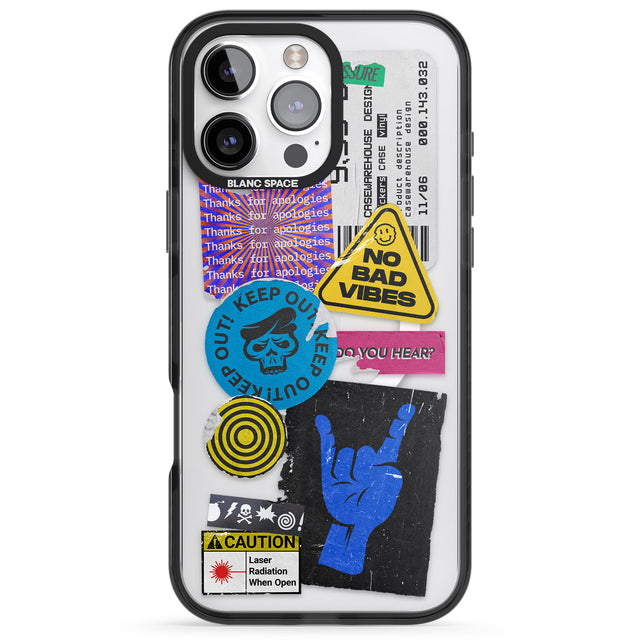 iPhone 16 Pro Max No Bad Vibes Sticker Mix Black Impact Phone Case