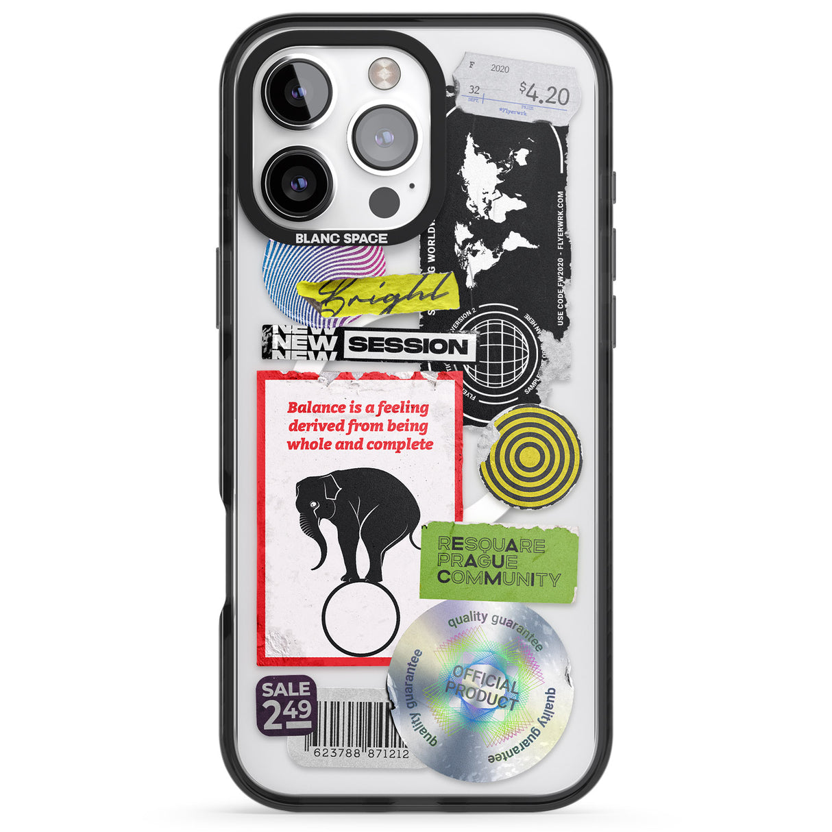 iPhone 16 Pro Max Peeled Sticker Mix Black Impact Phone Case