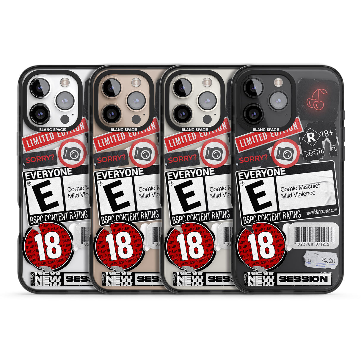 iPhone 16 Pro Max Rated 18+ Sticker Mix Black Impact Phone Case