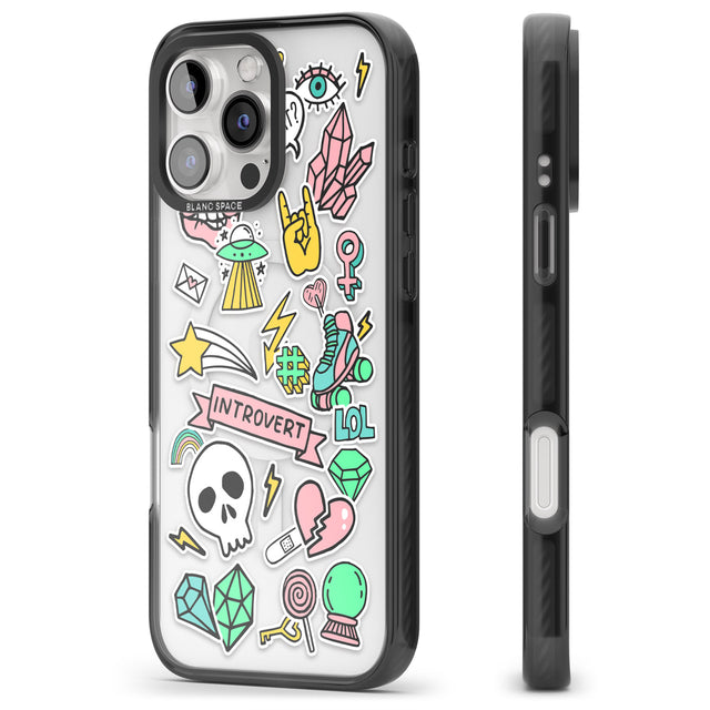 iPhone 16 Pro Max Introvert Sticker Black Impact Phone Case