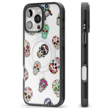 iPhone 16 Pro Max Mixed Sugar Skull Pattern Black Impact Phone Case