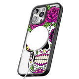 iPhone 16 Pro Max Purple Floral Sugar Skull Black Impact Phone Case