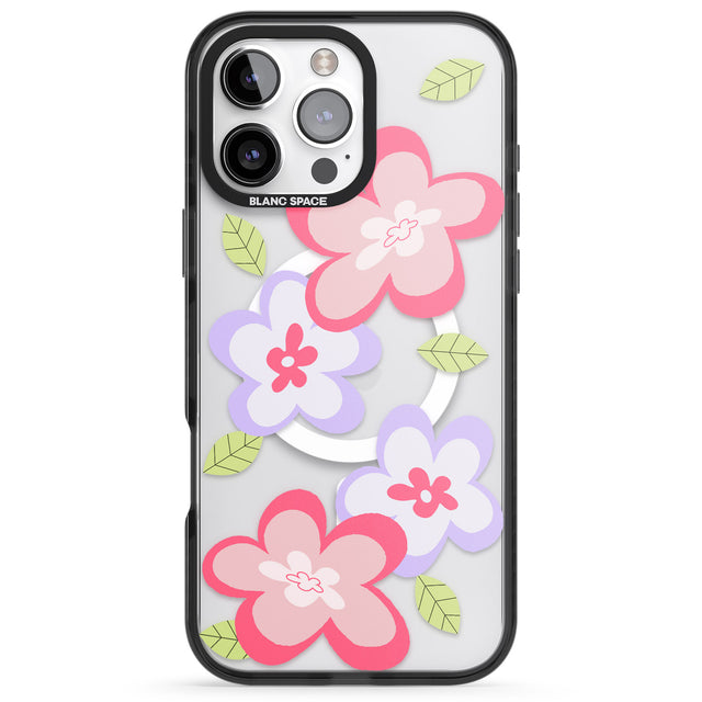 iPhone 16 Pro Max Funky Flowers Black Impact Phone Case