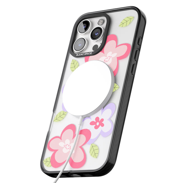 iPhone 16 Pro Max Funky Flowers Black Impact Phone Case