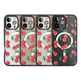 iPhone 16 Pro Max Disco Cherry Pattern Black Impact Phone Case + Magsafe