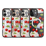 iPhone 16 Pro Max Vintage Cherries & Clouds Black Impact Phone Case + Magsafe