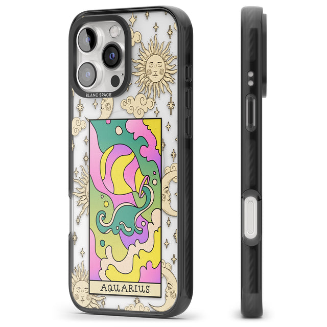 iPhone 16 Pro Max Celestial Zodiac - Aquarius Clear Impact Phone Case + Magsafe