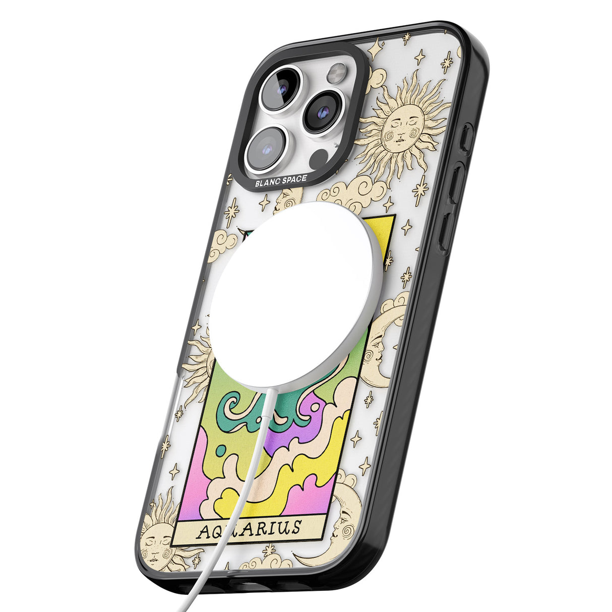 iPhone 16 Pro Max Celestial Zodiac - Aquarius Clear Impact Phone Case + Magsafe