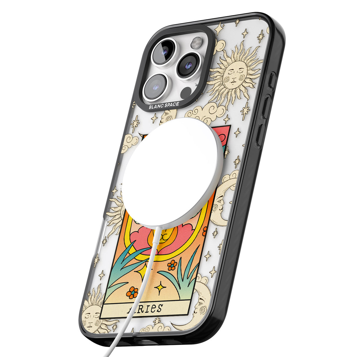 iPhone 16 Pro Max Celestial Zodiac - Aries Black Impact Phone Case + Magsafe