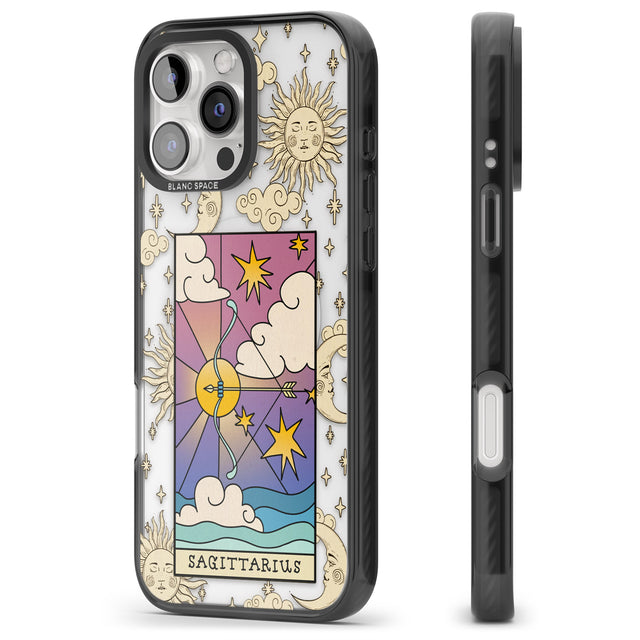 iPhone 16 Pro Max Celestial Zodiac - Sagittarius Black Impact Phone Case + Magsafe