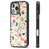 iPhone 16 Pro Max Sushi & Chopsticks Watercolour Pattern Black Impact Phone Case