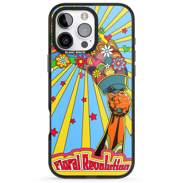 iPhone 16 Pro Max Floral Revolution Black Impact Phone Case