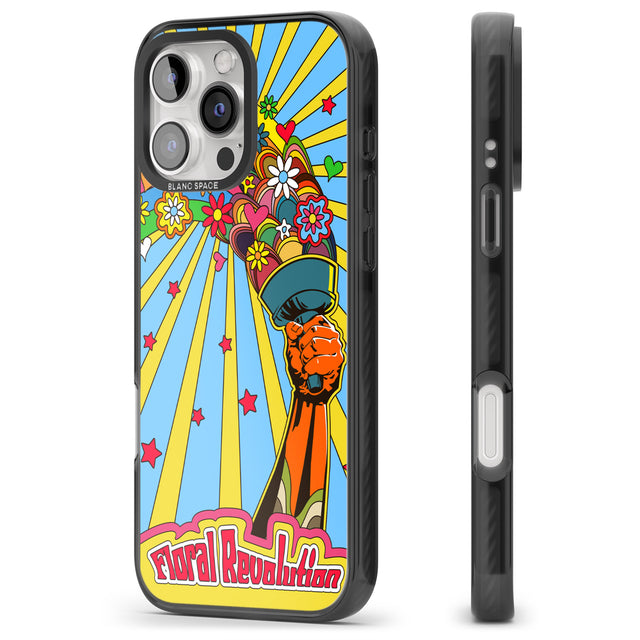 iPhone 16 Pro Max Floral Revolution Black Impact Phone Case