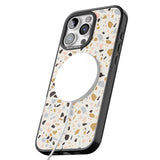 iPhone 16 Pro Max Pale Pink, Blue, & Mocha Terrazzo Pattern Black Impact Phone Case