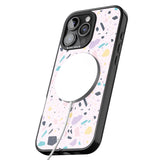 iPhone 16 Pro Max Pink, Purple & Turquoise Terrazzo Pattern Black Impact Phone Case