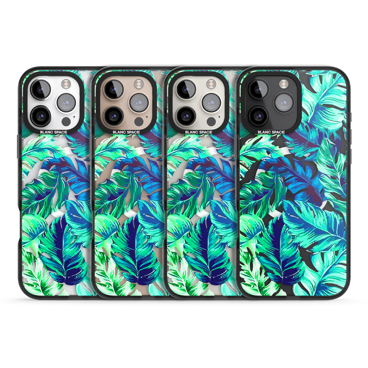 iPhone 16 Pro Max Tropical Palms Black Impact Phone Case