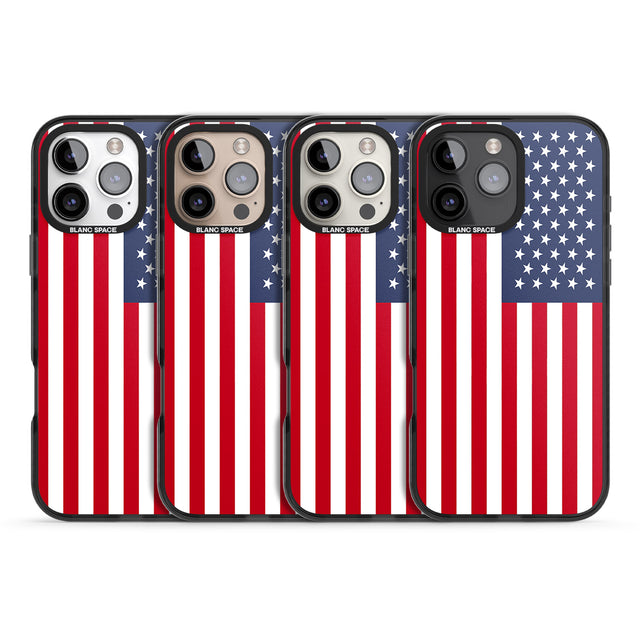 iPhone 16 Pro Max American Flag Black Impact Phone Case