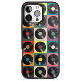 iPhone 16 Pro Max Vinyl Record Pattern Black Impact Phone Case