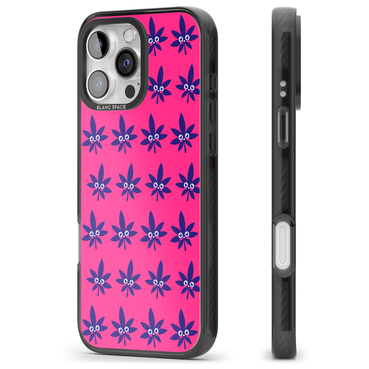 iPhone 16 Pro Max Pink Sativa Black Impact Phone Case