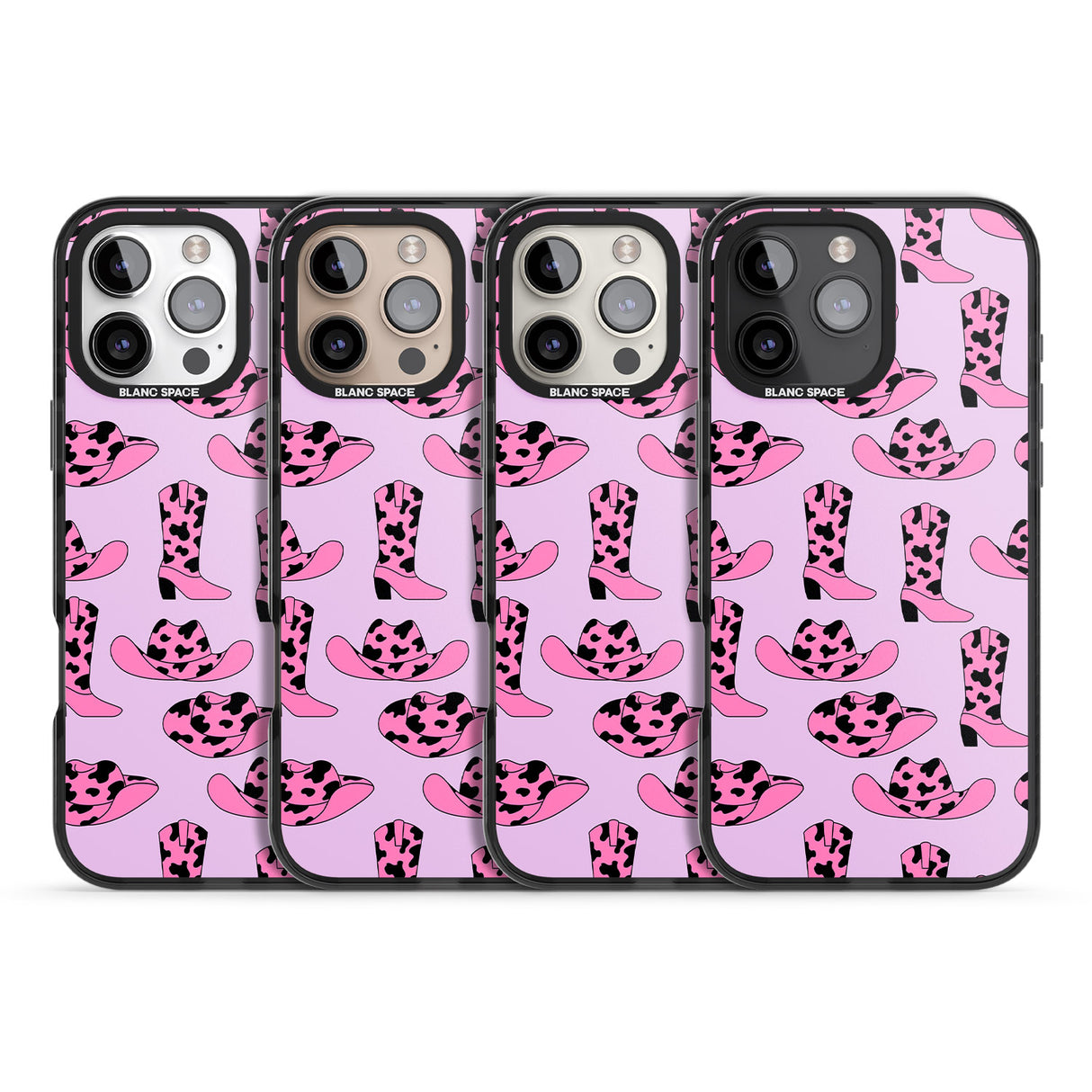 iPhone 16 Pro Max Cow-Girl Pattern Black Impact Phone Case