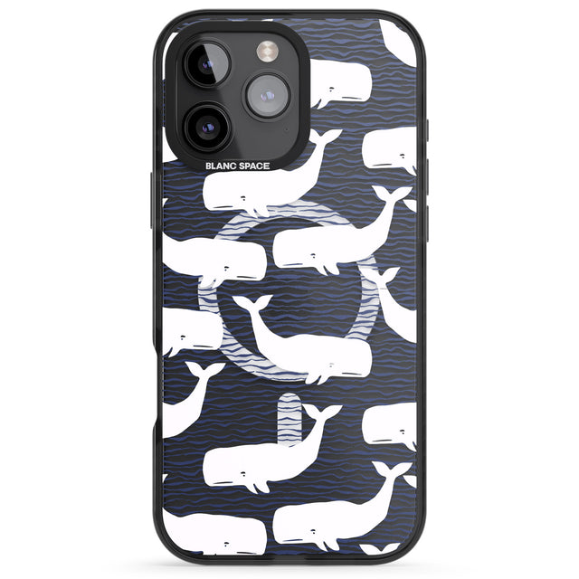 iPhone 16 Pro Max Cute Whales (Transparent) Black Impact Phone Case