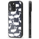 iPhone 16 Pro Max Cute Whales (Transparent) Black Impact Phone Case