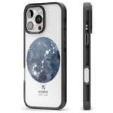 iPhone 16 Pro Max Scorpio Zodiac Transparent Design - Blue Black Impact Phone Case