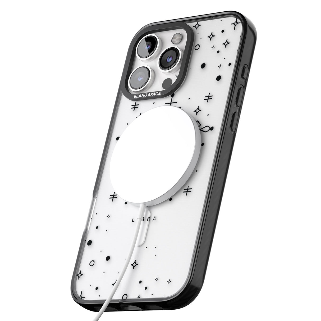 iPhone 16 Pro Max Libra Emblem - Transparent Design Black Impact Phone Case