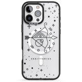 iPhone 16 Pro Max Sagittarius Emblem - Transparent Design Black Impact Phone Case