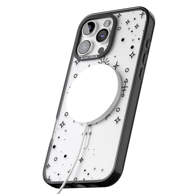 iPhone 16 Pro Max Leo Emblem - Transparent Design Black Impact Phone Case