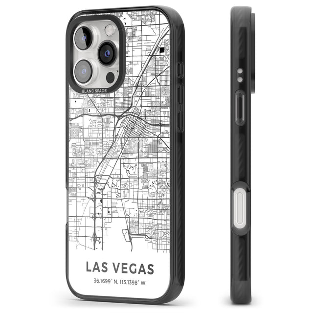 iPhone 16 Pro Max Map of Las Vegas, Nevada Black Impact Phone Case