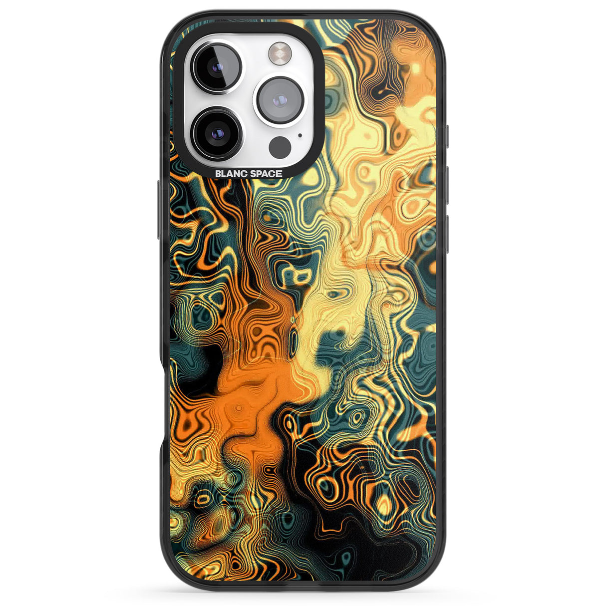 iPhone 16 Pro Max Gold Green Marble Black Impact Phone Case