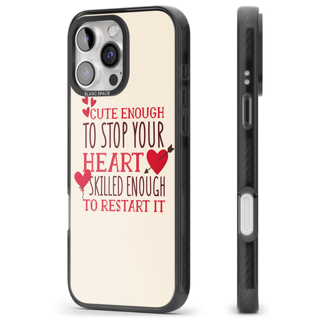 iPhone 16 Pro Max Medical Design Cute Enough to Stop Your Heart Black Impact Phone Case