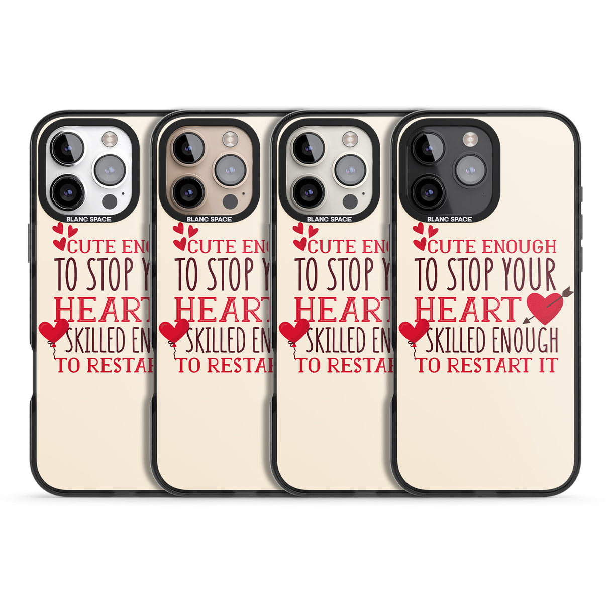 iPhone 16 Pro Max Medical Design Cute Enough to Stop Your Heart Black Impact Phone Case