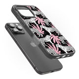 iPhone 16 Pro Max White Tigers on Black Pattern Black Impact Phone Case