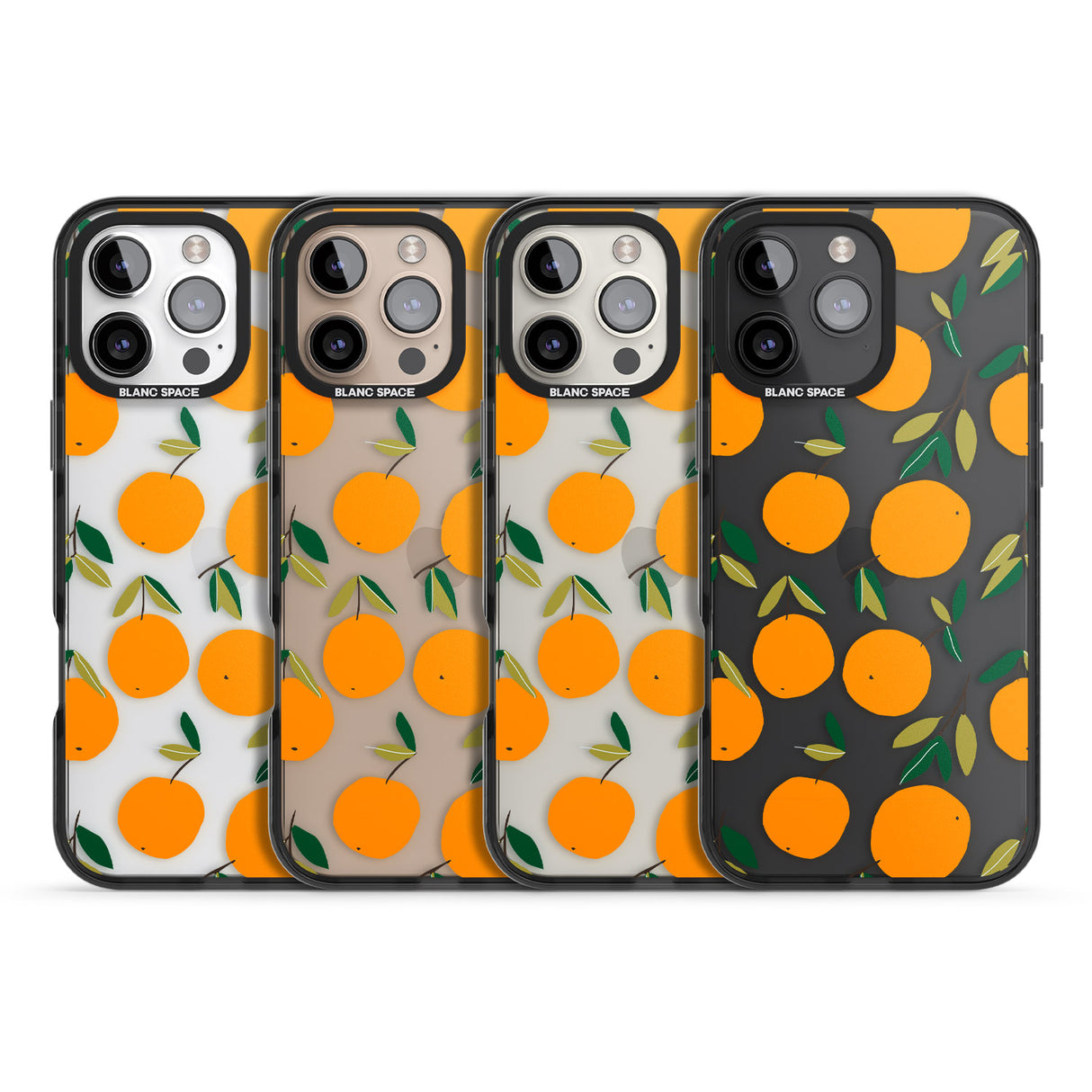 iPhone 16 Pro Max Oranges Pattern Black Impact Phone Case