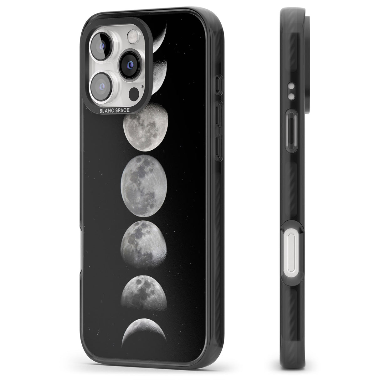 iPhone 16 Pro Max Phases Of The Moon Black Impact Phone Case