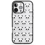 iPhone 16 Pro Max Panda Face Pattern Black Impact Phone Case