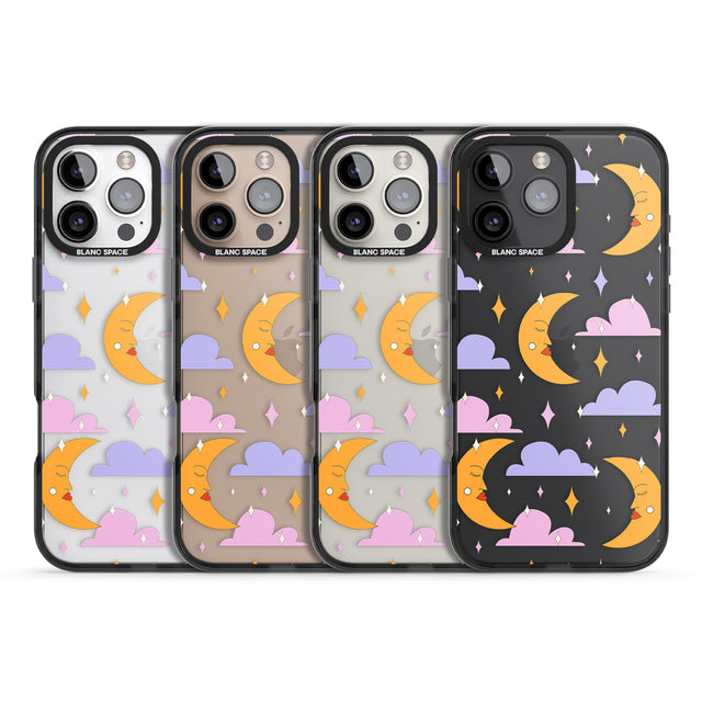 iPhone 16 Pro Max Moons & Clouds Black Impact Phone Case