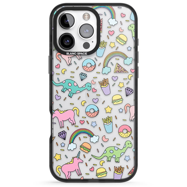 iPhone 16 Pro Max Cute Pattern Black Impact Phone Case