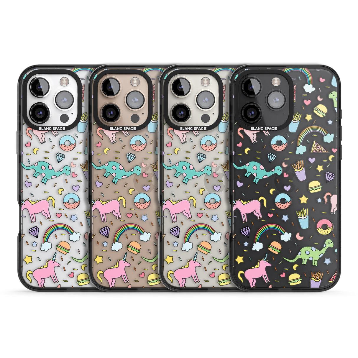 iPhone 16 Pro Max Cute Pattern Black Impact Phone Case