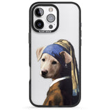 iPhone 16 Pro Max Doggo with a Pearl Earring Black Impact Phone Case