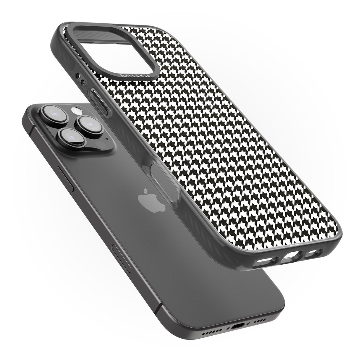 iPhone 16 Pro Max Chic Houndstooth Check Black Impact Phone Case