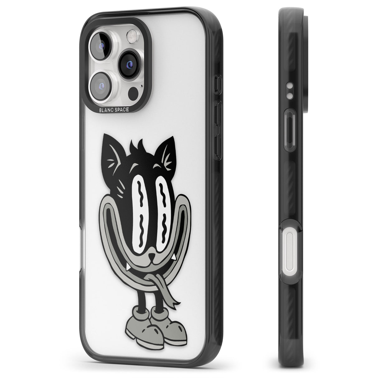 iPhone 16 Pro Max Faded Feline Black Impact Phone Case