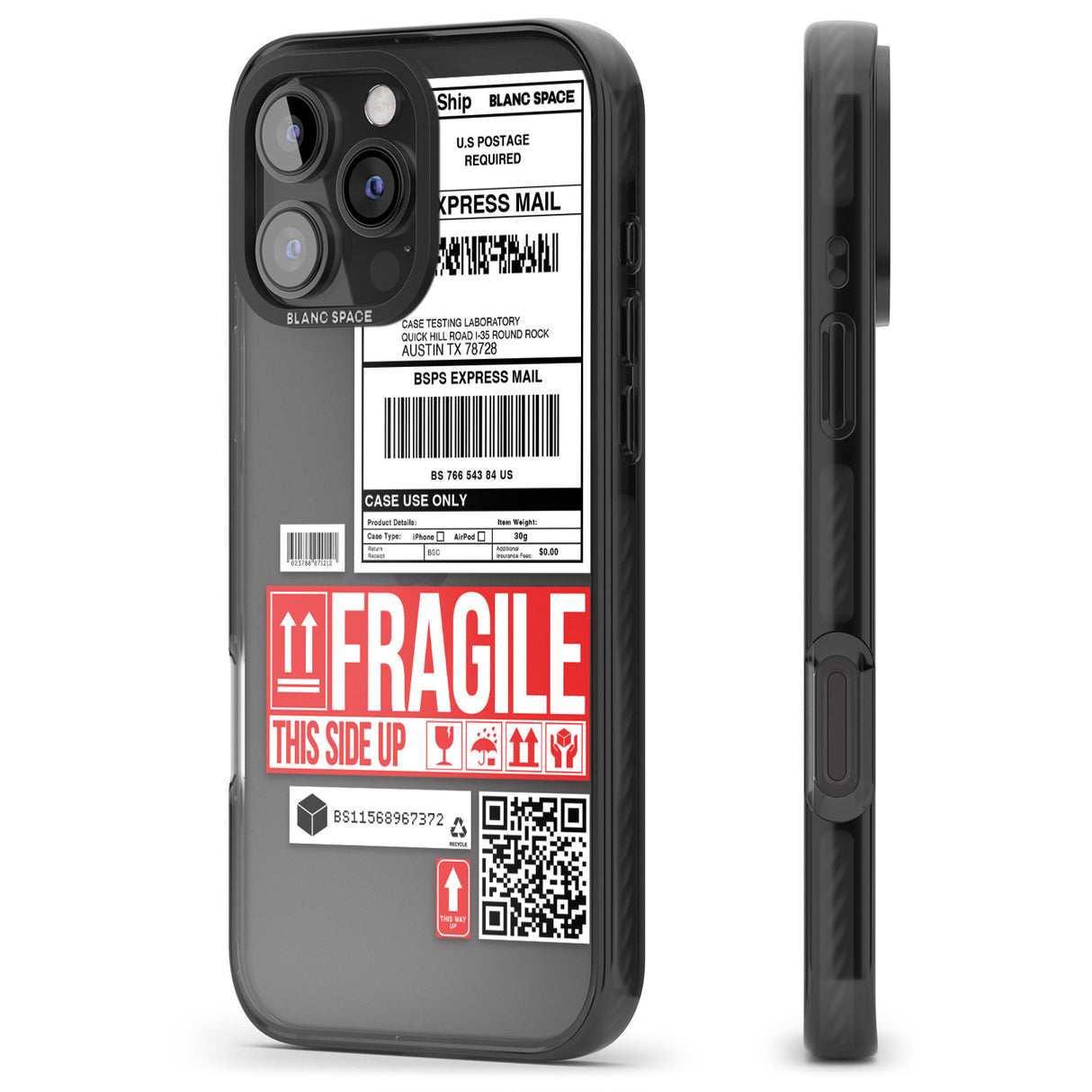 iPhone 16 Pro Max Shipping Label Black Impact Phone Case