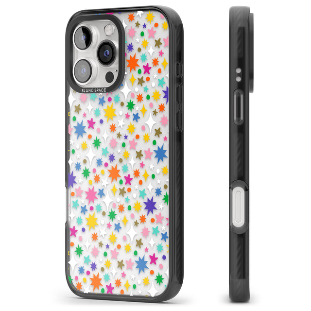 iPhone 16 Pro Max Rainbow Starburst Black Impact Phone Case