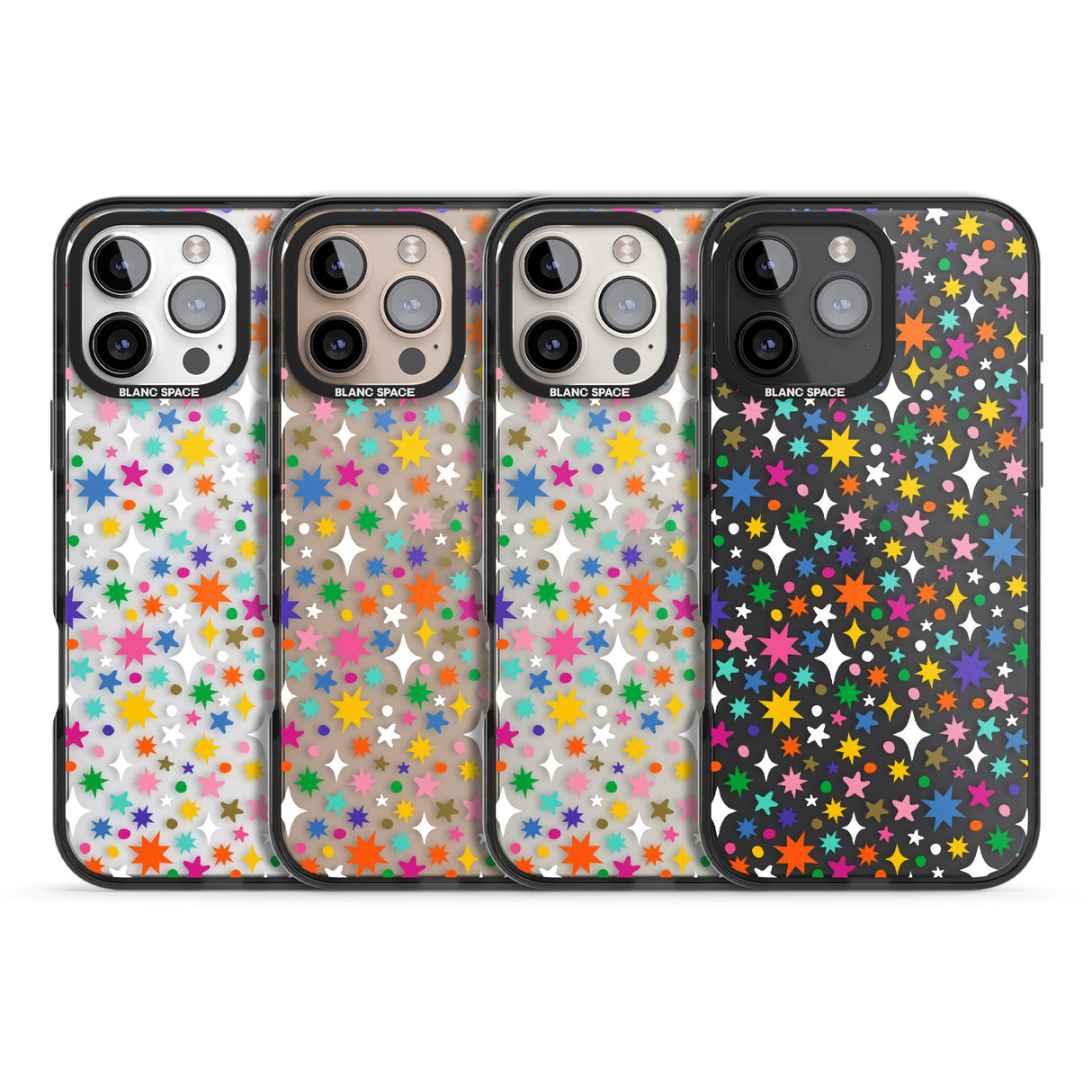 iPhone 16 Pro Max Rainbow Starburst Black Impact Phone Case