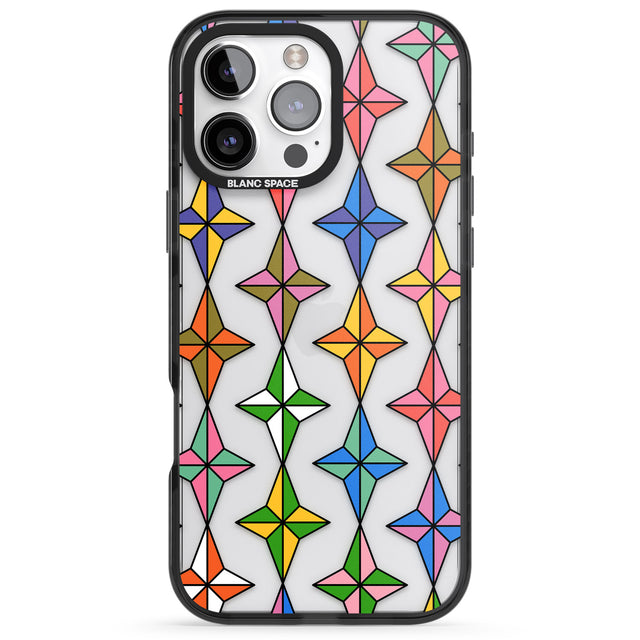 iPhone 16 Pro Max Multi Colour Stars Pattern Black Impact Phone Case