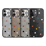 iPhone 16 Pro Max Earthtone Clear Geometric Grid Black Impact Phone Case