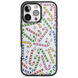 iPhone 16 Pro Max Colourful Stars & Candy Canes Black Impact Phone Case